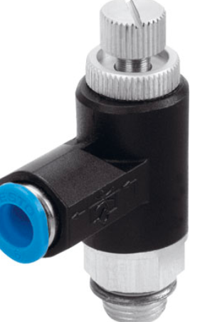 FESTO单向节流阀，具有凸缘螺丝和锁紧螺母