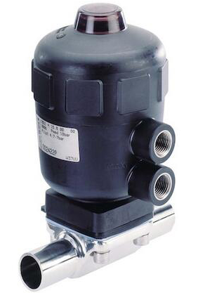 简介宝德二位二通隔膜阀的操作方式，带塑料外壳149296